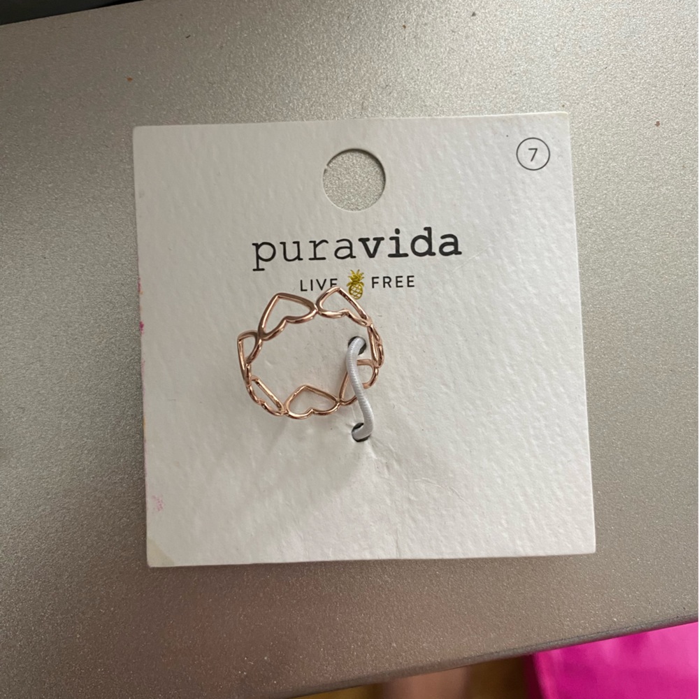 Rose gold heart ring from pura vida.